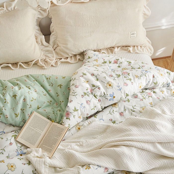 91家纺网 家纺一手货源 找家纺 莱福仕家纺 2024新款全棉13070四季被冬被被子被芯 情人花园