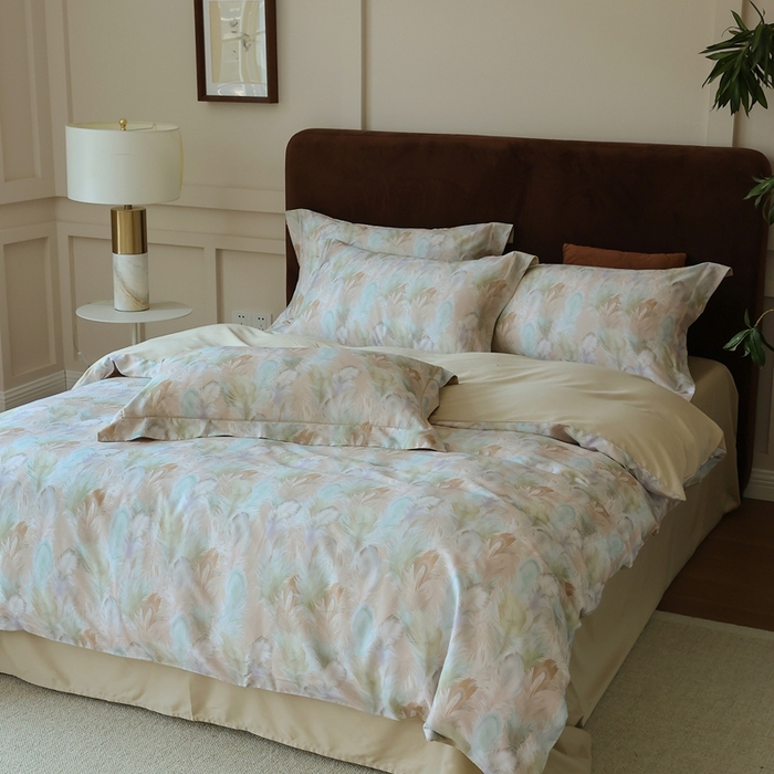 91家纺网 家纺一手货源 找家纺 久典家居 2024新款60S天丝棉数码磨毛四件套 曼琳