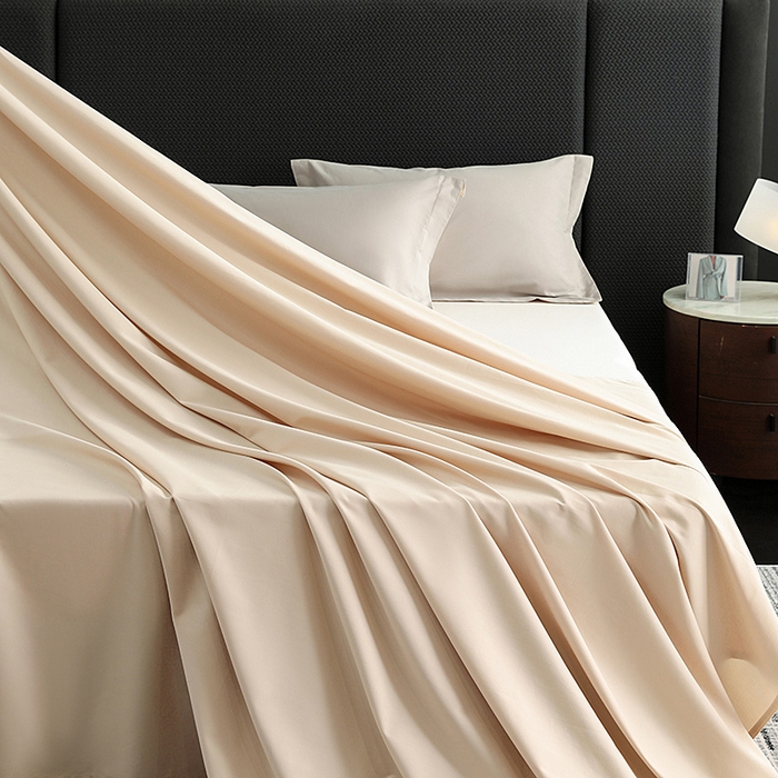 91家纺网 家纺一手货源 找家纺 莱阁亿 2025秋冬新款高支高密全棉纯棉磨毛双拼纯色单床单床单单件 奶芋色