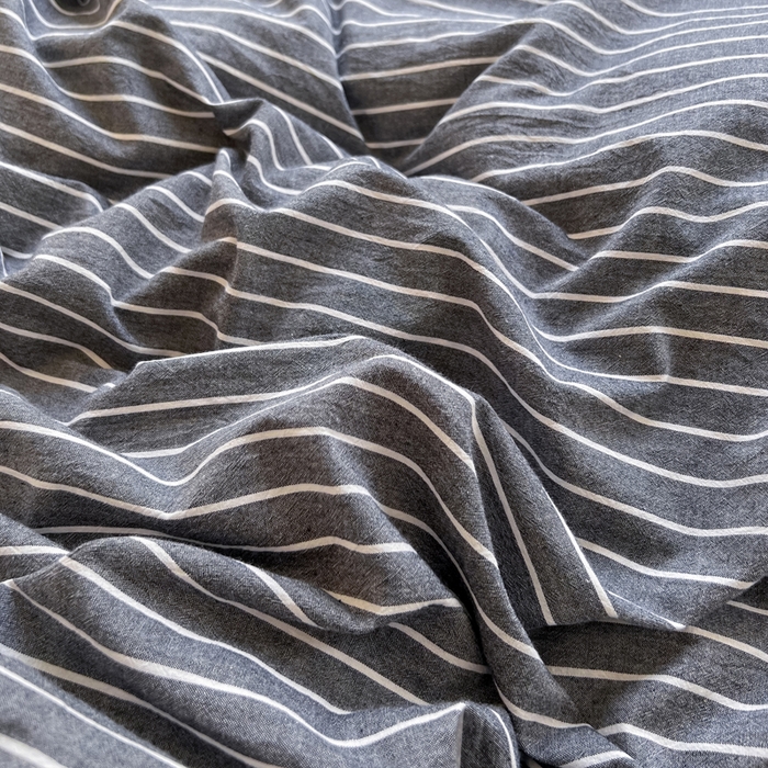 91家纺网 家纺一手货源 找家纺 2024最新无印良品风双拼全棉色织水洗棉加牛奶绒四件套简约全棉拼牛奶绒 棉+绒-中条纹深灰