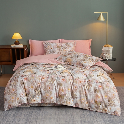 91家纺网 家纺一手货源 找家纺 （总）2024新款全棉加厚长绒棉数码印花四件套