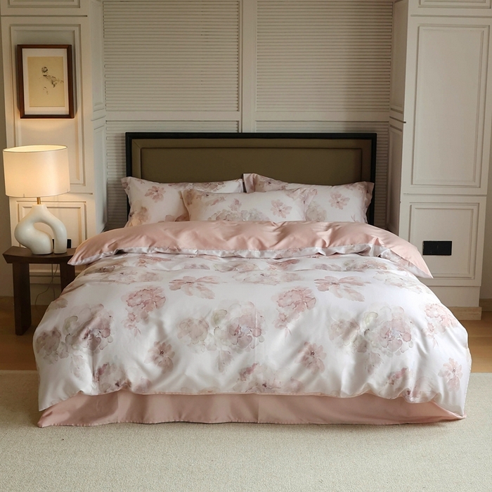 91家纺网 家纺一手货源 找家纺 久典家居 2024新款60S天丝棉数码磨毛四件套 幽若花园