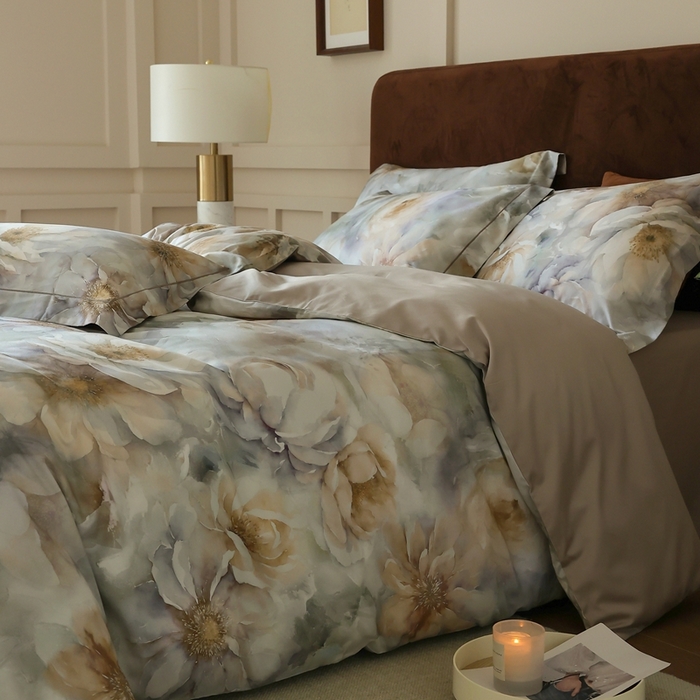 91家纺网 家纺一手货源 找家纺 久典家居 2024新款60S天丝棉数码磨毛四件套 萨曼莎