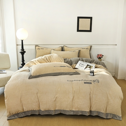 91家纺网 家纺一手货源 找家纺 （总）大渔生活 2025新款牛奶绒刺绣四件套-玫瑰故事