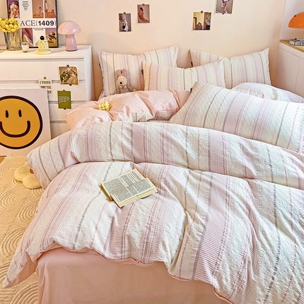 91家纺网 家纺一手货源 找家纺 （总）静家居-简约原创家纺 2024新款A类全棉60S加厚提花四件套-未来海岸