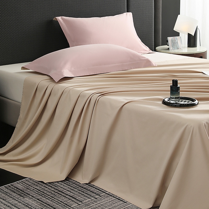 91家纺网 家纺一手货源 找家纺 莱阁亿 2025秋冬新款高支高密全棉纯棉磨毛双拼纯色单床单床单单件 灰紫