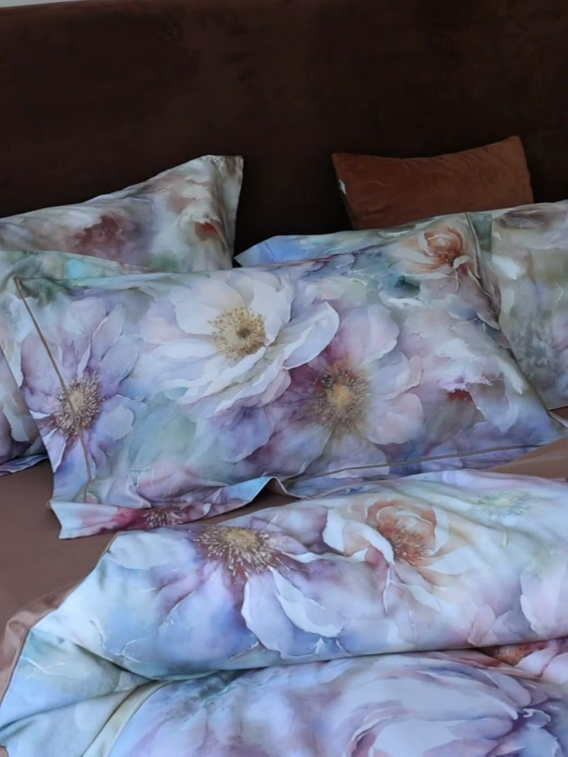 91家纺网 家纺一手货源 找家纺 久典家居 2024新款60S天丝棉数码磨毛四件套 莫奈印象