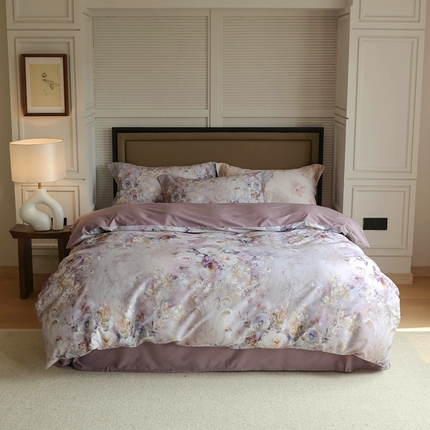 久典家居 2024新款60S天丝棉数码磨毛四件套 花城秘境