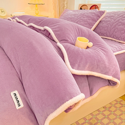 91家纺网 家纺一手货源 找家纺 （总）眠势力 2025新款牛奶绒被套单件珊瑚绒双面加绒秋冬毛绒保暖被罩