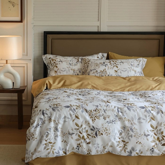 91家纺网 家纺一手货源 找家纺 久典家居 2024新款60S天丝棉数码磨毛四件套 洛薇