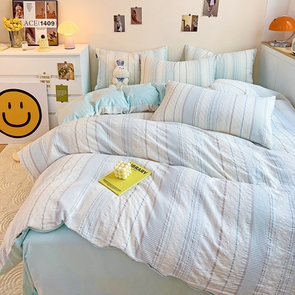 91家纺网 家纺一手货源 找家纺 （总）静家居-简约原创家纺 2024新款A类全棉60S加厚提花四件套-未来海岸