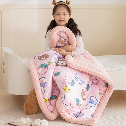 91家纺网 家纺一手货源 找家纺 （总）嗨生活 2025新款3D触感全棉豆豆被儿童豆豆被春秋被冬被幼儿园一体款被子