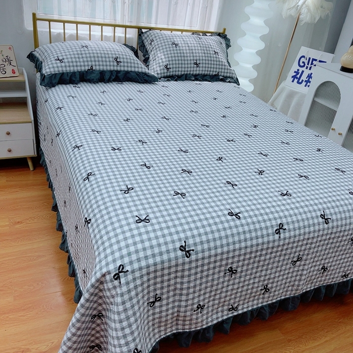 91家纺网 家纺一手货源 找家纺 2024新款亲肤舒适法式床盖三件套 芳菲