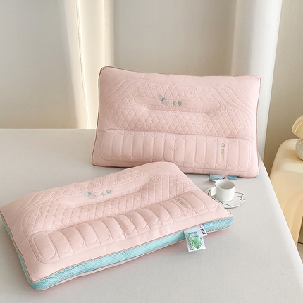 91家纺网 家纺一手货源 找家纺 浩宇家纺 2024新款冰丝乳胶枕芯蝴蝶系列舒适护颈枕枕头芯家用成人整头 蝴蝶粉色48*74cm/只