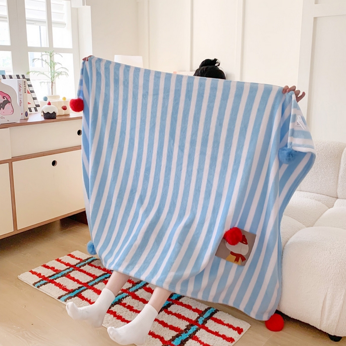 91家纺网 家纺一手货源 找家纺 澳萝拉 2024新款卡通小清新双面牛奶绒法莱绒毛毯四季盖毯 哈喽酷狗