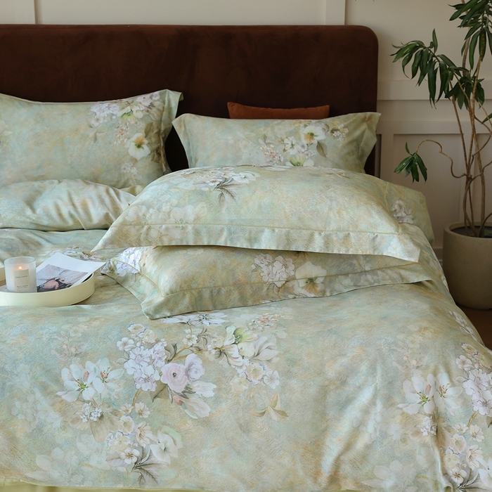 91家纺网 家纺一手货源 找家纺 久典家居 2024新款60S天丝棉数码磨毛四件套 初晨