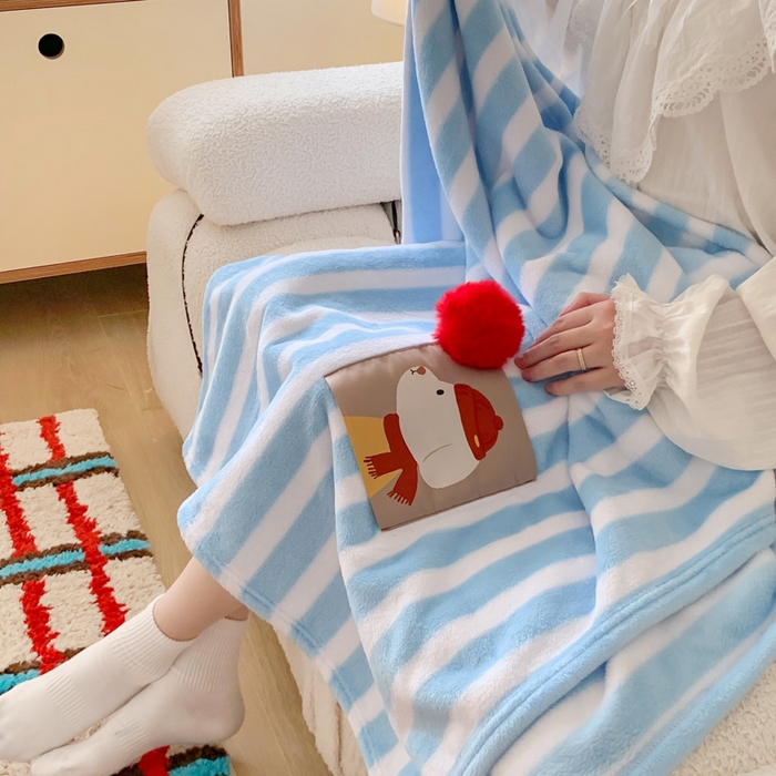 91家纺网 家纺一手货源 找家纺 （总）澳萝拉 2024新款卡通小清新双面牛奶绒法莱绒毛毯四季盖毯