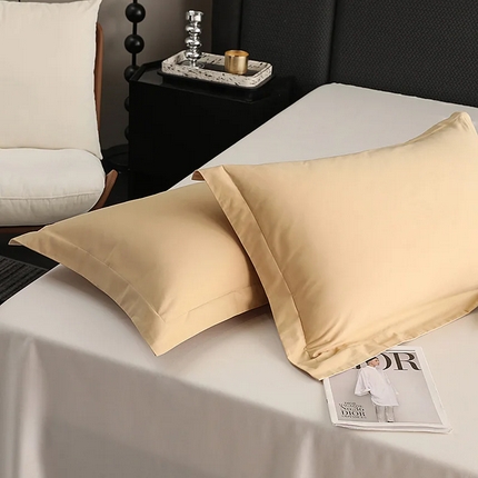 91家纺网 家纺一手货源 找家纺 （总）莱阁亿 2025秋冬新款高支高密全棉纯棉磨毛双拼纯色单枕套 枕套单件