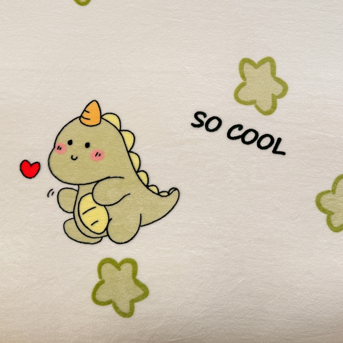 91家纺网 家纺一手货源 找家纺 妖妖家纺 2024新款高克重200克印花牛奶绒四件套 酷酷恐龙