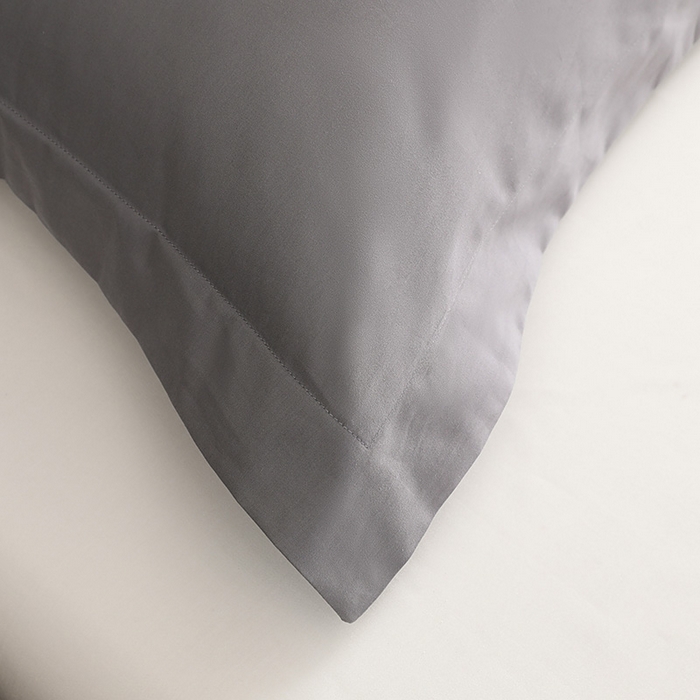 91家纺网 家纺一手货源 找家纺 莱阁亿 2025秋冬新款高支高密全棉纯棉磨毛双拼纯色单枕套 枕套单件 北欧灰