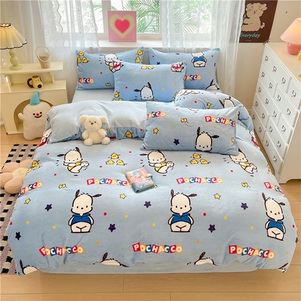 91家纺网 家纺一手货源 找家纺 （总）佰亿莱 2024新款高克重牛奶绒四件套