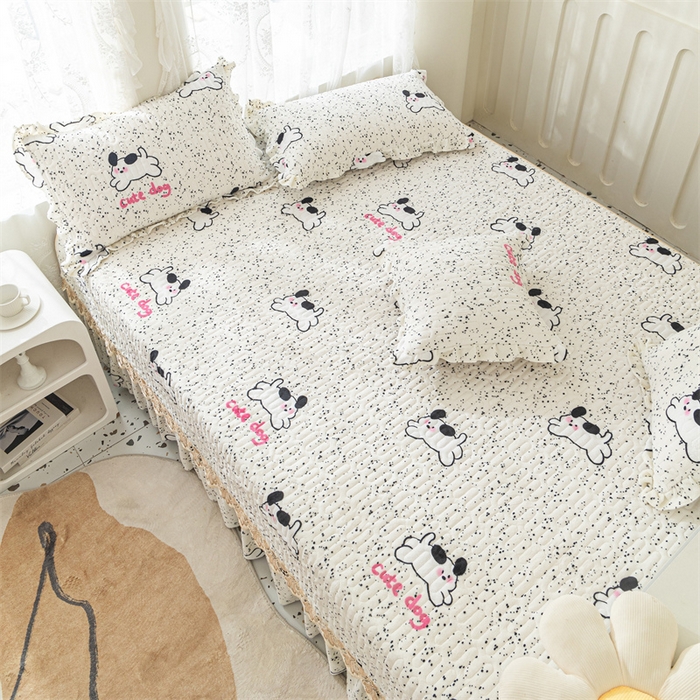 91家纺网 家纺一手货源 找家纺 美优兰 2025秋冬新款牛奶绒榻榻米垫床盖（可定制） 起跳狗