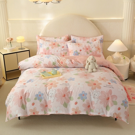 91家纺网 家纺一手货源 找家纺 （总）八十八家纺  2024新款全棉全套夹棉床笠四件套