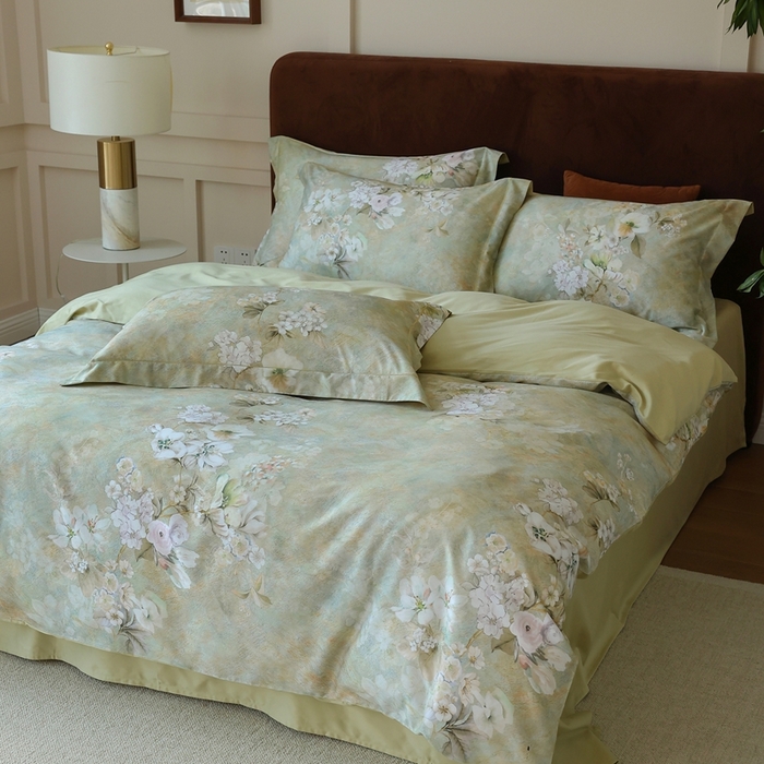 91家纺网 家纺一手货源 找家纺 久典家居 2024新款60S天丝棉数码磨毛四件套 初晨