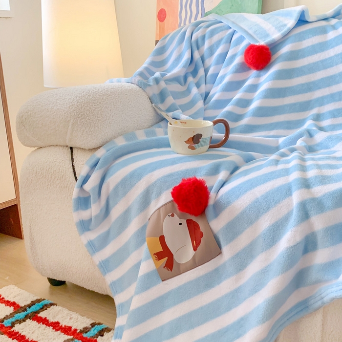 91家纺网 家纺一手货源 找家纺 （总）澳萝拉 2024新款卡通小清新双面牛奶绒法莱绒毛毯四季盖毯