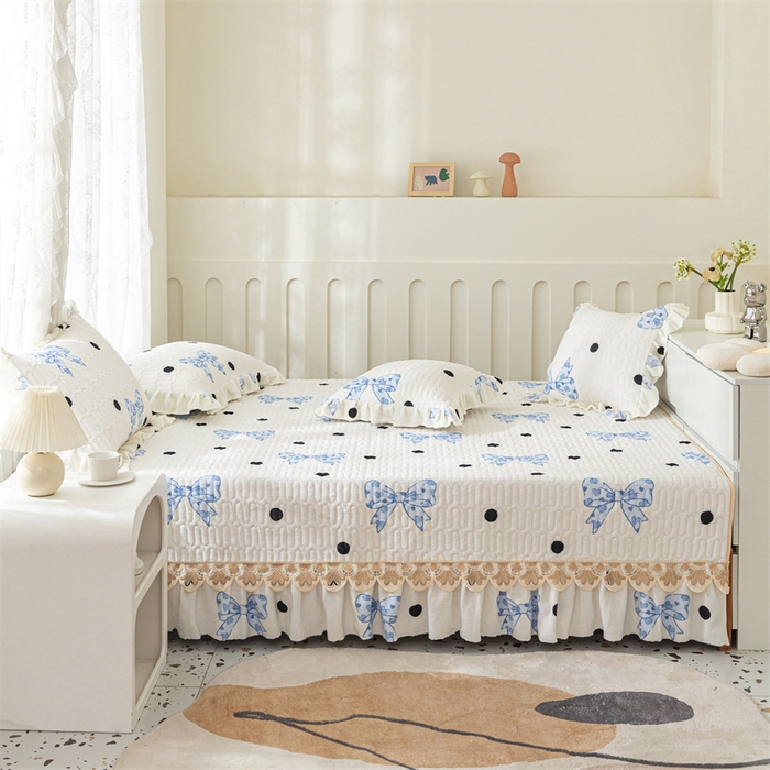 91家纺网 家纺一手货源 找家纺 美优兰 2025秋冬新款牛奶绒榻榻米垫床盖（可定制） 少女心