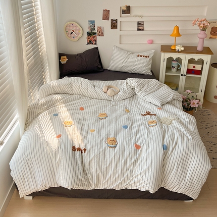 91家纺网 家纺一手货源 找家纺 凯洛奇 2024新款加厚印花毛巾绣四件套 可爱宝贝-条条