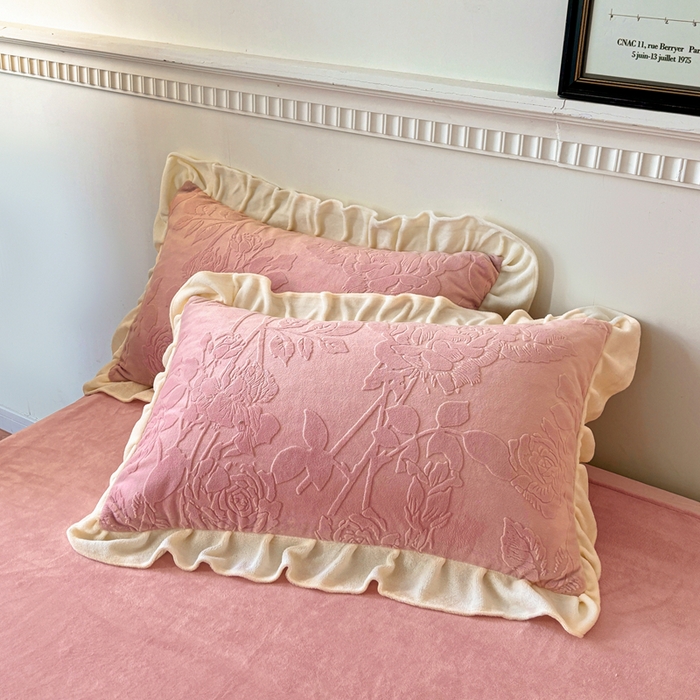 91家纺网 家纺一手货源 找家纺 大境 2024新款维也纳牛奶绒提花四件套维也纳-豆沙