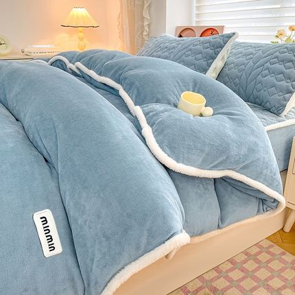 91家纺网 家纺一手货源 找家纺 （总）眠势力 2025新款牛奶绒被套单件珊瑚绒双面加绒秋冬毛绒保暖被罩