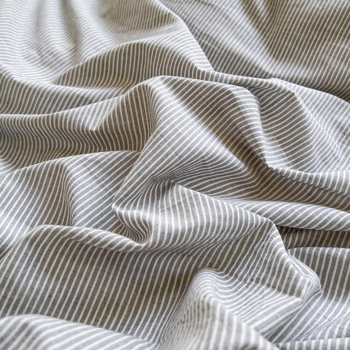 91家纺网 家纺一手货源 找家纺 2024最新无印良品风双拼全棉色织水洗棉加牛奶绒四件套简约全棉拼牛奶绒 棉+绒-灰极细条