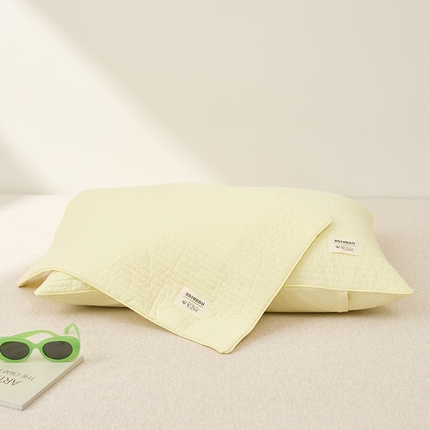 91家纺网 家纺一手货源 找家纺 2024新款A类全棉水洗棉-奶酪系列枕套 奶酪-黄