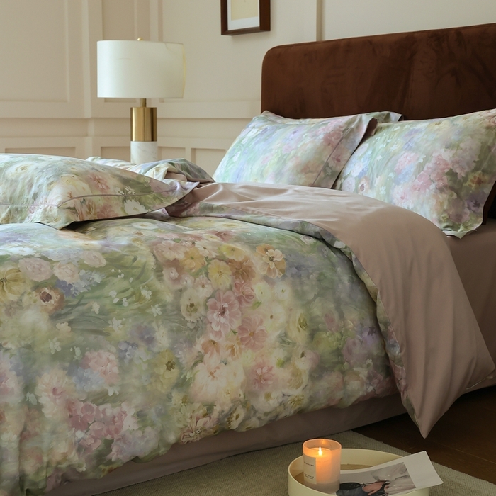 91家纺网 家纺一手货源 找家纺 久典家居 2024新款60S天丝棉数码磨毛四件套 玛格丽特