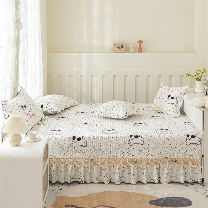 91家纺网 家纺一手货源 找家纺 美优兰 2025秋冬新款牛奶绒榻榻米垫床盖（可定制） 起跳狗