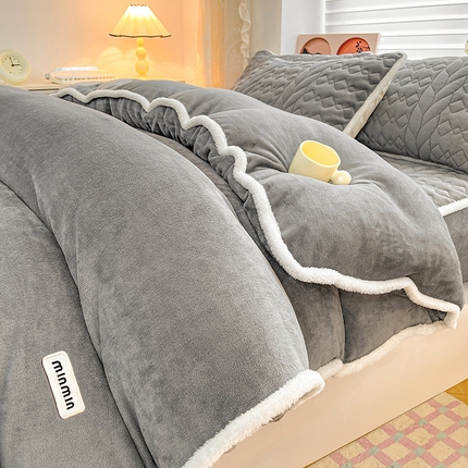 91家纺网 家纺一手货源 找家纺 （总）眠势力 2025新款牛奶绒被套单件珊瑚绒双面加绒秋冬毛绒保暖被罩