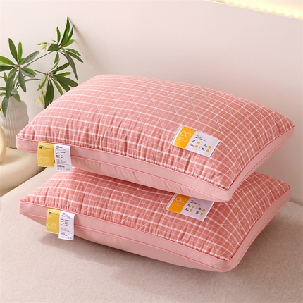 91家纺网 家纺一手货源 找家纺 （总）天意美枕芯 2024新款色织水洗田园枕护颈枕枕芯枕头