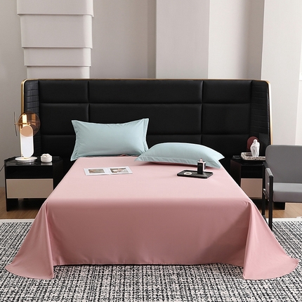 莱阁亿 2025秋冬新款高支高密全棉纯棉磨毛双拼纯色单床单床单单件 薇紫粉