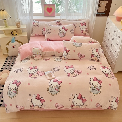 91家纺网 家纺一手货源 找家纺 （总）佰亿莱 2024新款高克重牛奶绒四件套