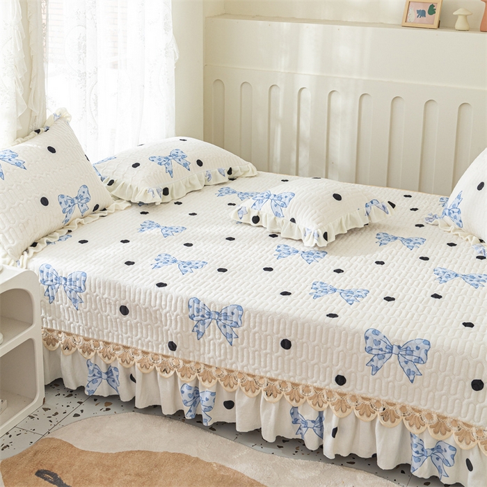 91家纺网 家纺一手货源 找家纺 美优兰 2025秋冬新款牛奶绒榻榻米垫床盖（可定制） 少女心