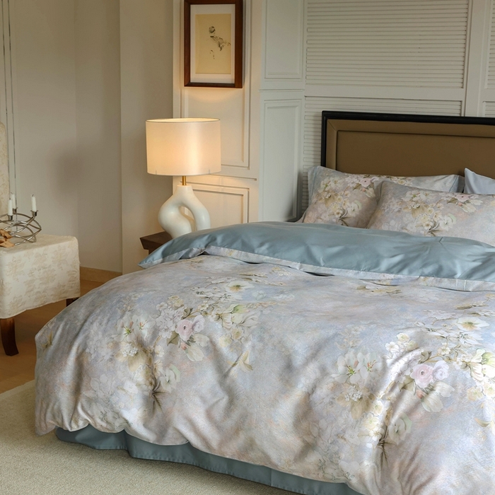 91家纺网 家纺一手货源 找家纺 久典家居 2024新款60S天丝棉数码磨毛四件套 凡黎