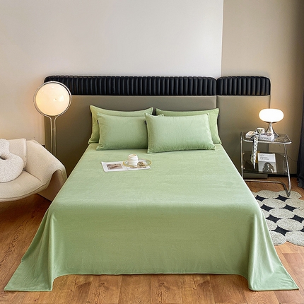 91家纺网 家纺一手货源 找家纺 （总）莱登卡奴 2024新款高克重牛奶绒纯色单床单