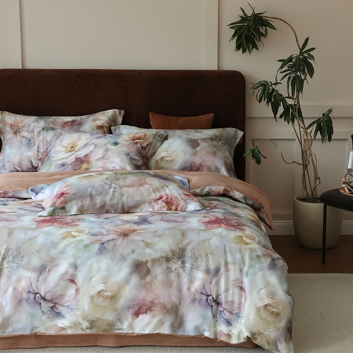 91家纺网 家纺一手货源 找家纺 久典家居 2024新款60S天丝棉数码磨毛四件套 莫奈印象