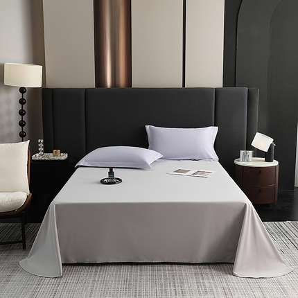 莱阁亿 2025秋冬新款高支高密全棉纯棉磨毛双拼纯色单床单床单单件 大麦灰