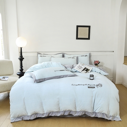 91家纺网 家纺一手货源 找家纺 （总）大渔生活 2025新款牛奶绒刺绣四件套-玫瑰故事