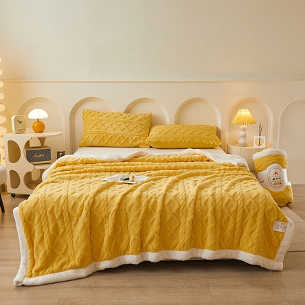 91家纺网 家纺一手货源 找家纺 （总）可恩欣 2025新款塔芙绒羊羔绒双层毛毯系列【跨境供货】可真空压缩