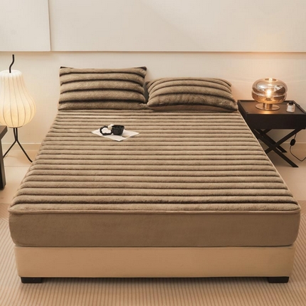 91家纺网 家纺一手货源 找家纺 （总）可恩欣 2025新款托斯卡纳兔毛绒牛奶绒床笠床罩床垫套【跨境供货】可真空压缩