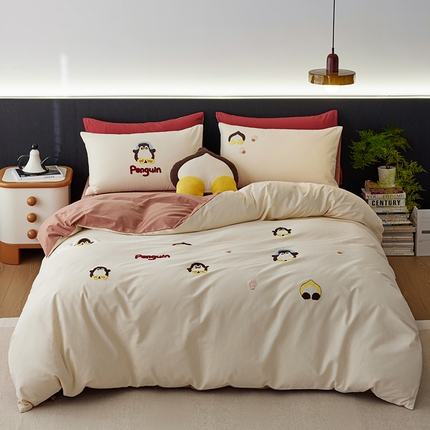 91家纺网 家纺一手货源 找家纺 （总）风向标家纺 2024新款60s全棉磨毛绣花四件套（元气卡通系）